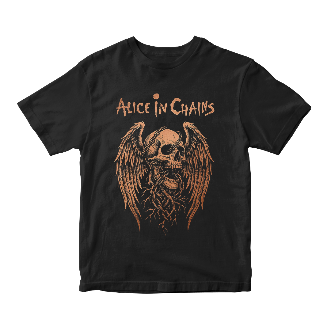 Nome do produto: Camiseta Essencial Alice in Chains | Chains and Wings