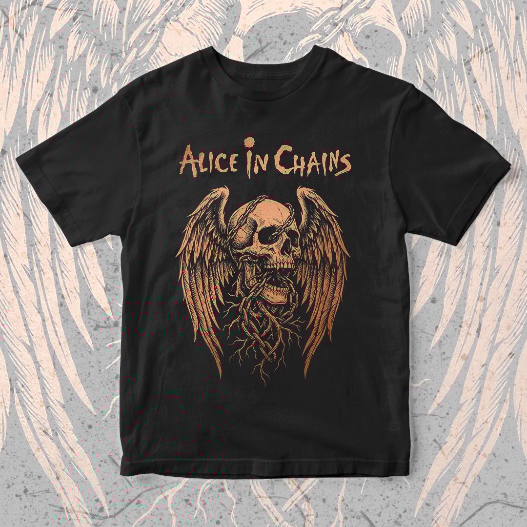 Nome do produto: Camiseta Alice in Chains | Chains and Wings