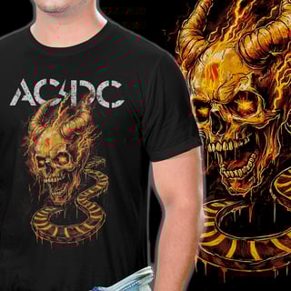 Nome do produto Camiseta AC/DC | Highway Skull