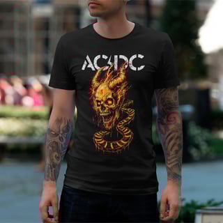 Nome do produto Camiseta AC/DC | Highway Skull