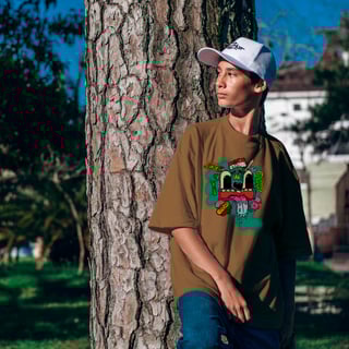 Camiseta Oversized Unissex Underground Skate Bike Loose cut - Sticker Man 