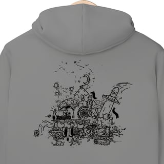 Nome do produto Moletom Canguru Largo, Moletom com Capuz Streetwear, Moletom Masculino Unissex, Estilo Grafite, Moletom Hip-Hop e Rap, Street Skate e Bike Wheeling ,Rock, Roupa Undeground da Rua - Moletom All Crazy Ravi Signature