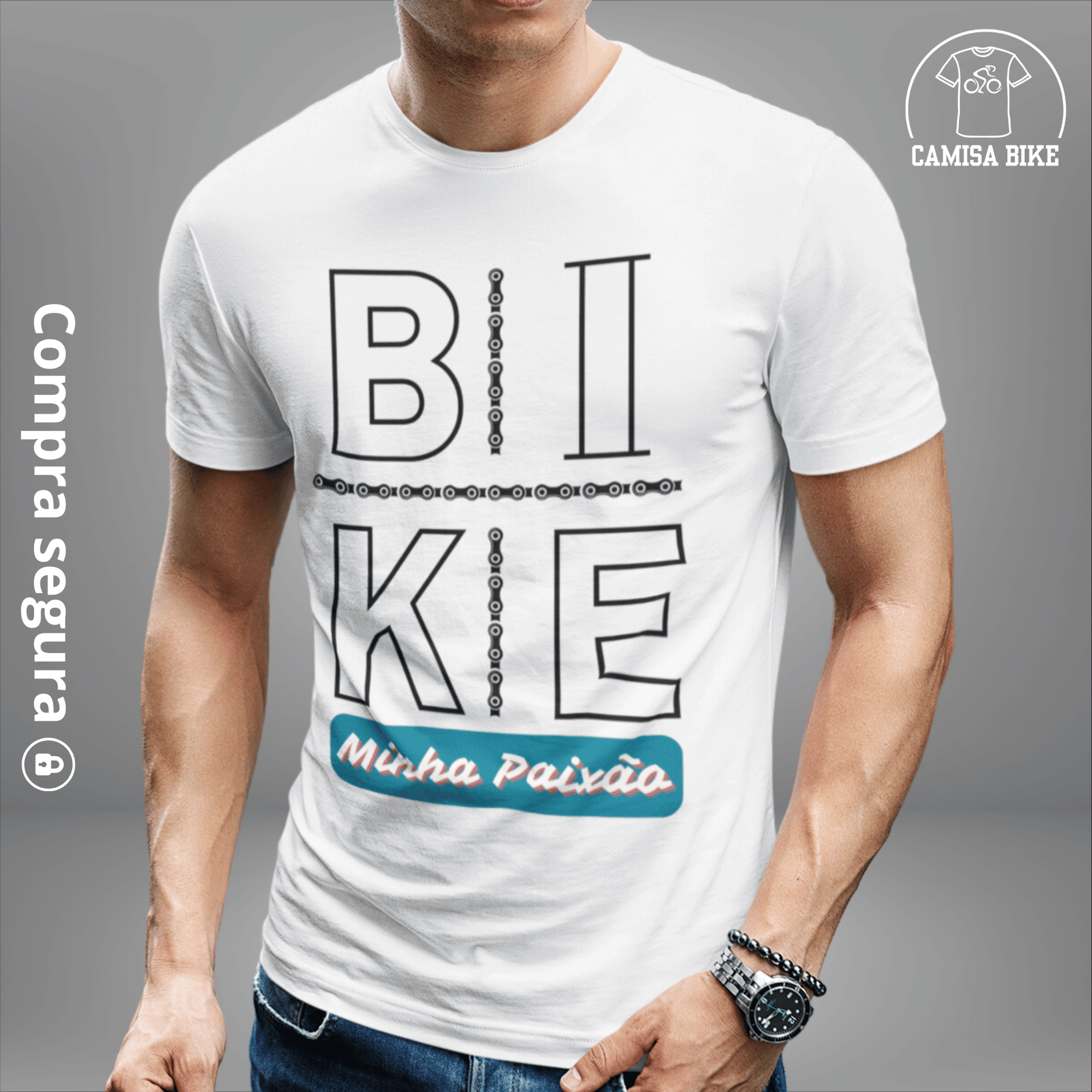 Camiseta T-Shirt Prime branca bike paixao