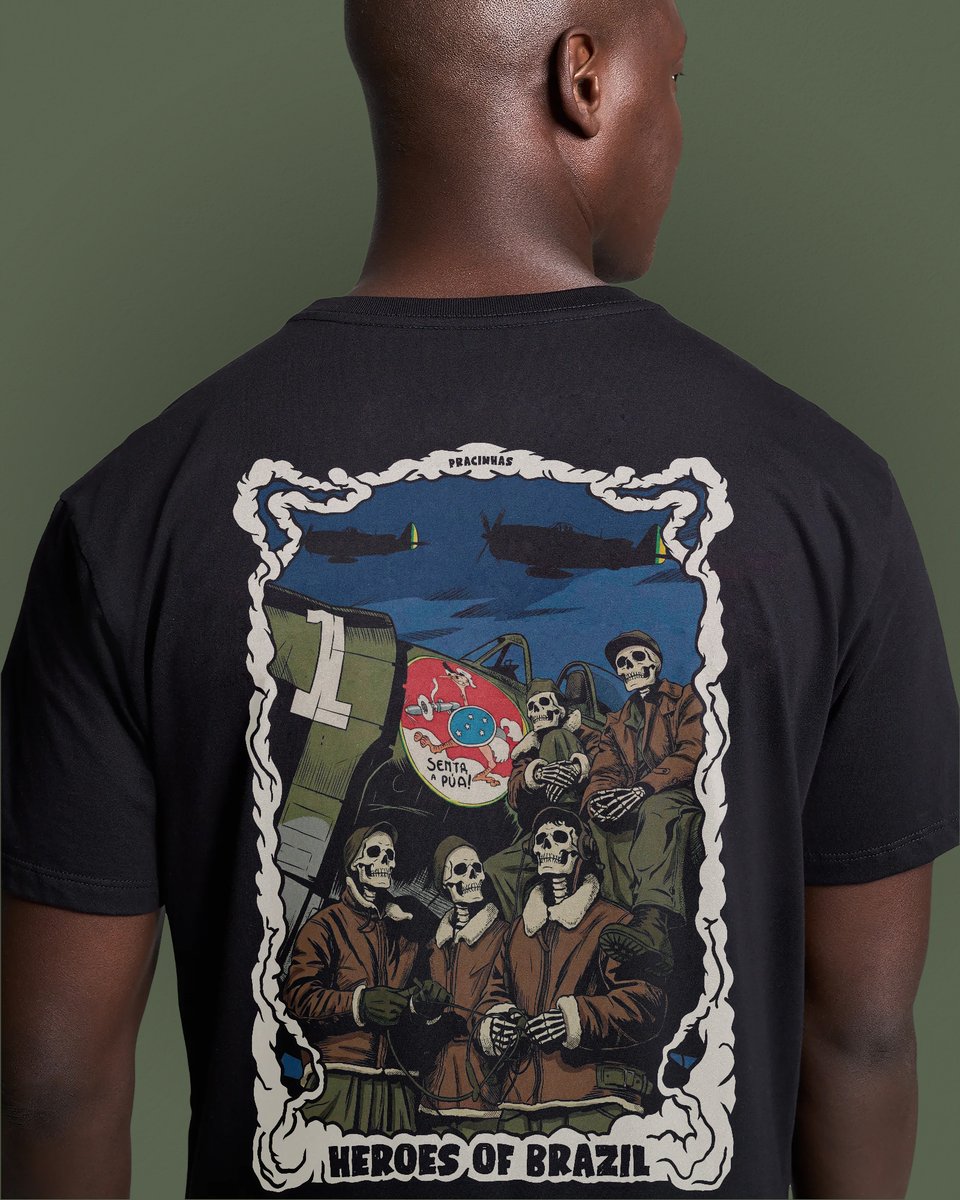 Nome do produto: T-SHIRT PREMIUM HEROES OF BRAZIL SENTA A PUA