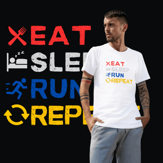Nome do produto Camiseta Eat Sleep Run Repeat