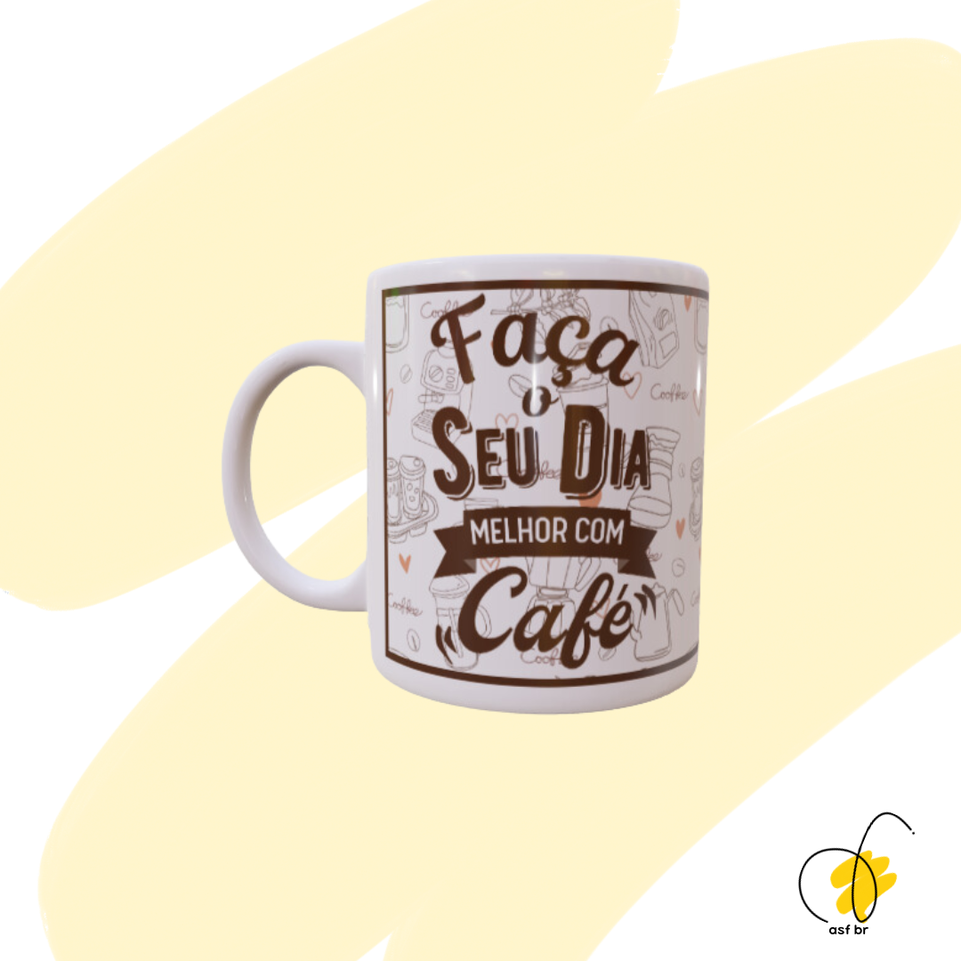 Nome do produto: Caneca - Dia Melhor com Café