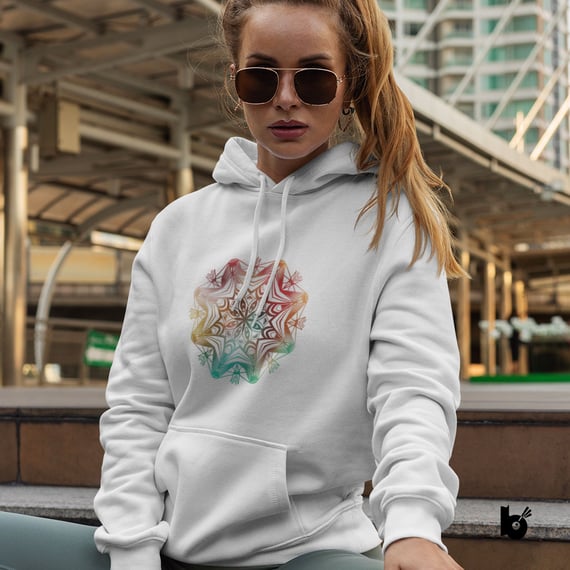 Moletom Canguru Mandala Alvorada Branco