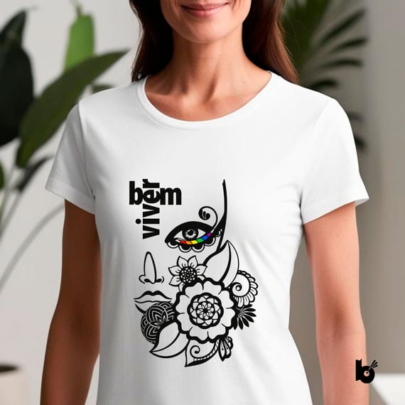 Baby Look Bem Viver Blackwork