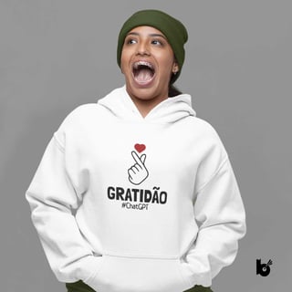 Nome do produto Moletom Canguru Gratidão ChatGPT