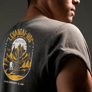 Nome do produto Camiseta Levantai por que aqui não é o vosso descanso