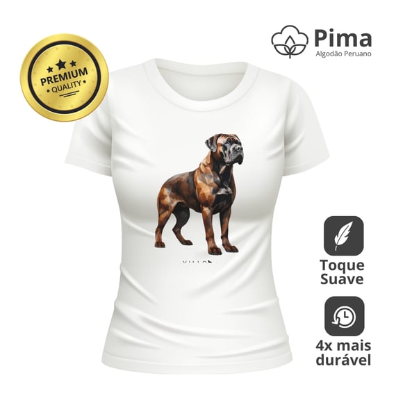Camiseta Baby Long Pima Premium Mastim Fila Brasileiro