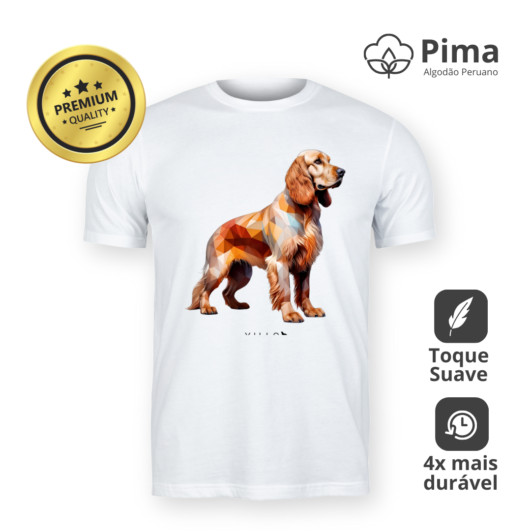 Nome do produto: Camiseta Pima Premium Cocker Spaniel Inglês