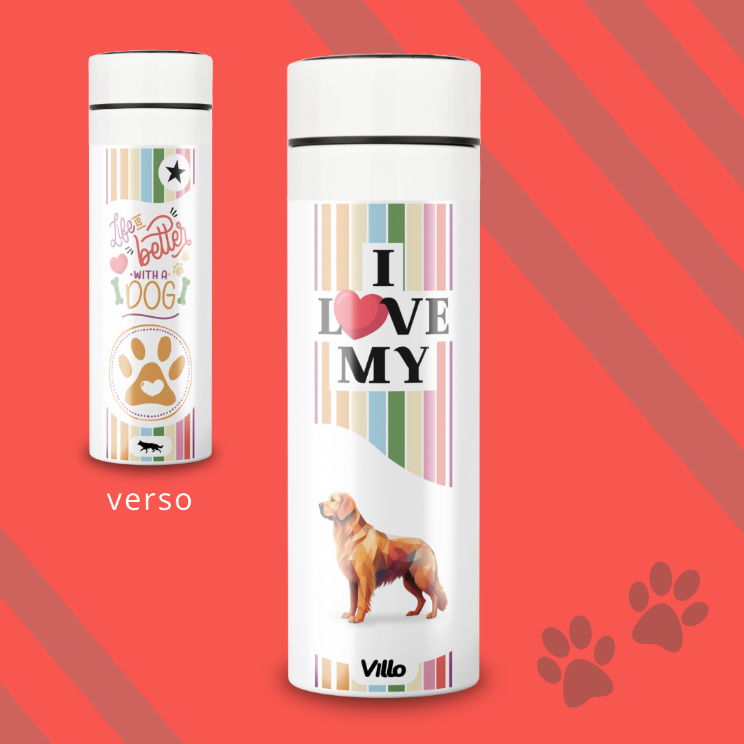 Nome do produto: Garrafa Térmica Golden Retriever
