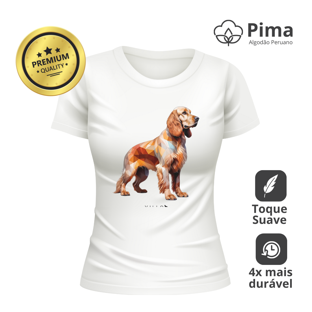 Nome do produto: Camiseta Baby Long Pima Premium Cocker Spaniel Inglês