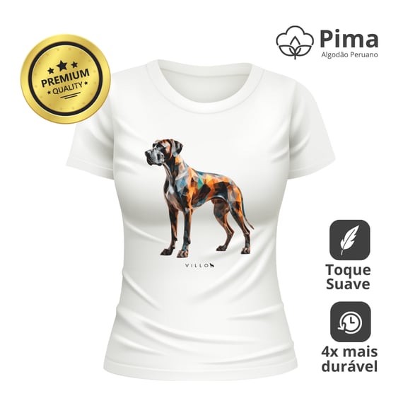 Camiseta Baby Long Pima Premium Dogue Alemão