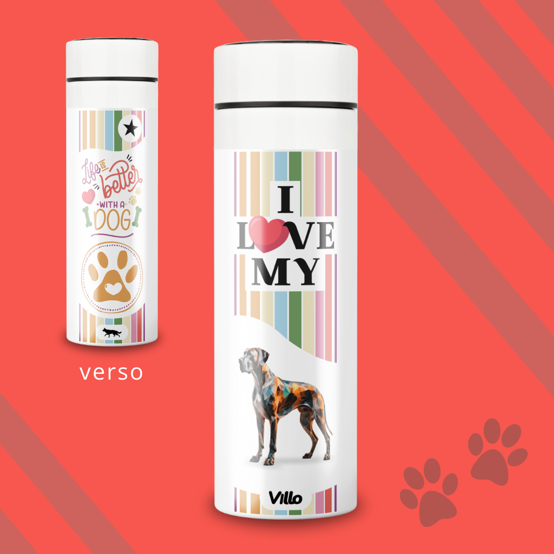 Nome do produto: Garrafa Térmica Dogue Alemão