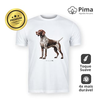 Nome do produto Camiseta Pima Premium Braco Alemão de pelo curto