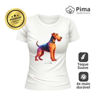 Nome do produto Camiseta Baby Long Pima Premium Airedale Terrier