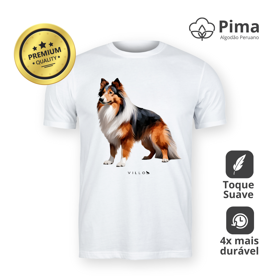 Nome do produto: Camiseta Pima Premium Pastor Shetland Pug