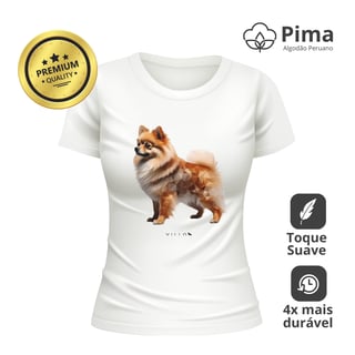 Nome do produto Camiseta Baby Long Pima Premium Cão da Pomerânia