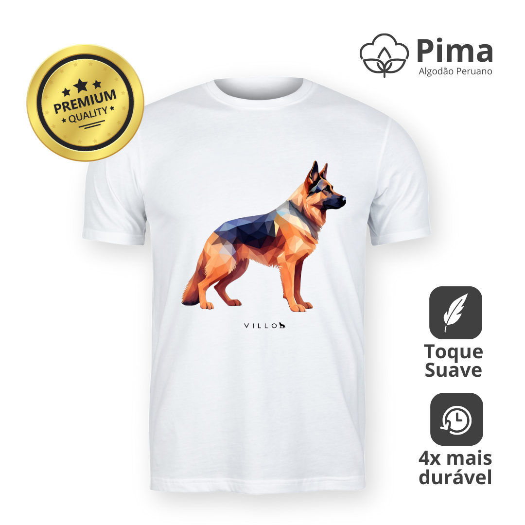 Nome do produto: Camiseta Pima Premium Pastor Alemão