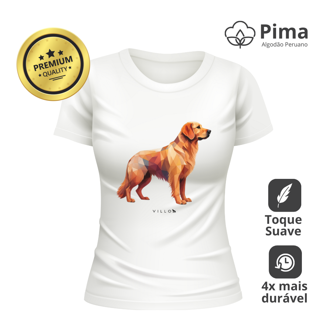 Nome do produto: Camiseta Baby Long Pima Premium Golden Retriever