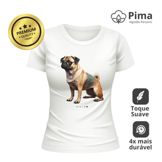Nome do produto Camiseta Baby Long Pima Premium Pug