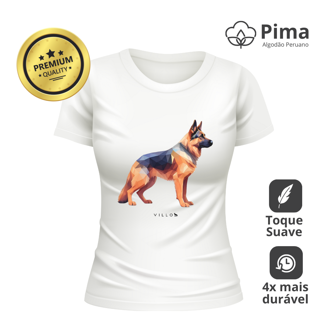 Nome do produto: Camiseta Baby Long Pima Premium Pastor Alemão