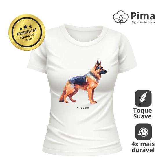Camiseta Baby Long Pima Premium Pastor Alemão