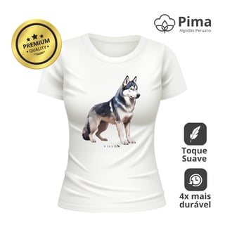 Nome do produto Camiseta Baby Long Pima Premium Husky Siberiano