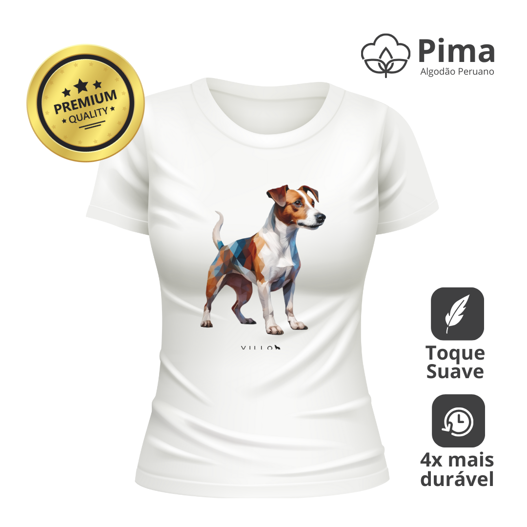 Nome do produto: Camiseta Baby Long Pima Premium Jack Russell Terriers