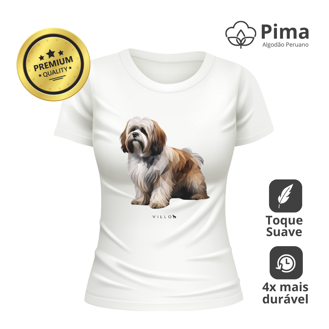 Nome do produto: Camiseta Baby Long Pima Premium Lhasa Apso