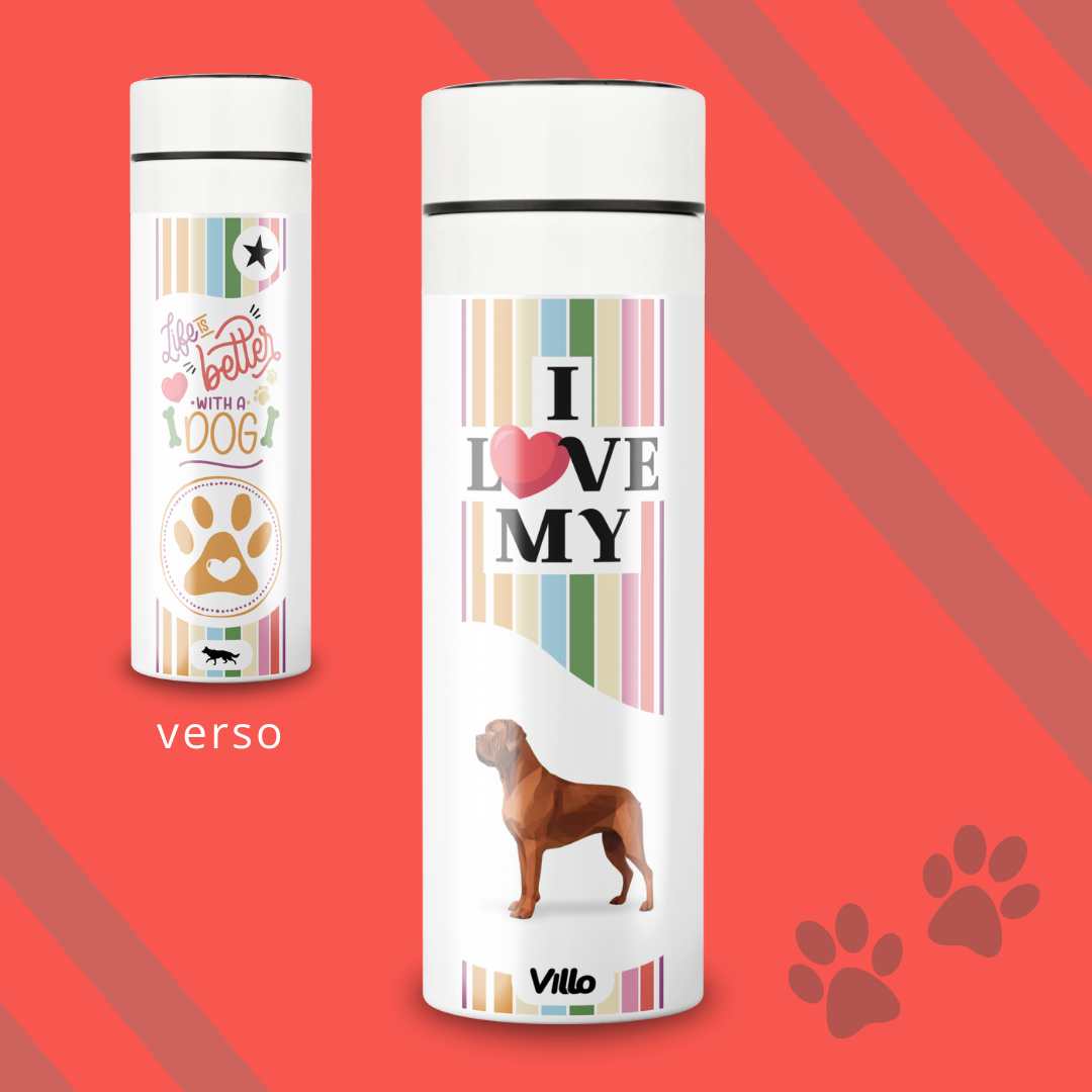 Nome do produto: Garrafa Térmica Dogue de Bordeaux