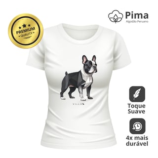 Nome do produto Camiseta Baby Long Pima Premium Bulldog Frânces