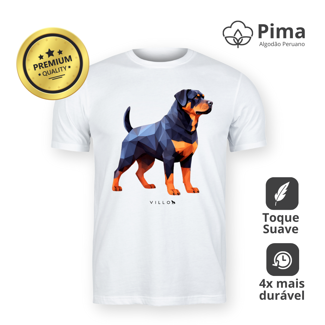 Nome do produto: Camiseta Pima Premium Rottweiler 