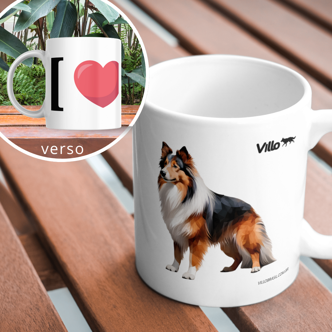 Nome do produto: Caneca Pastor Shetland Pug