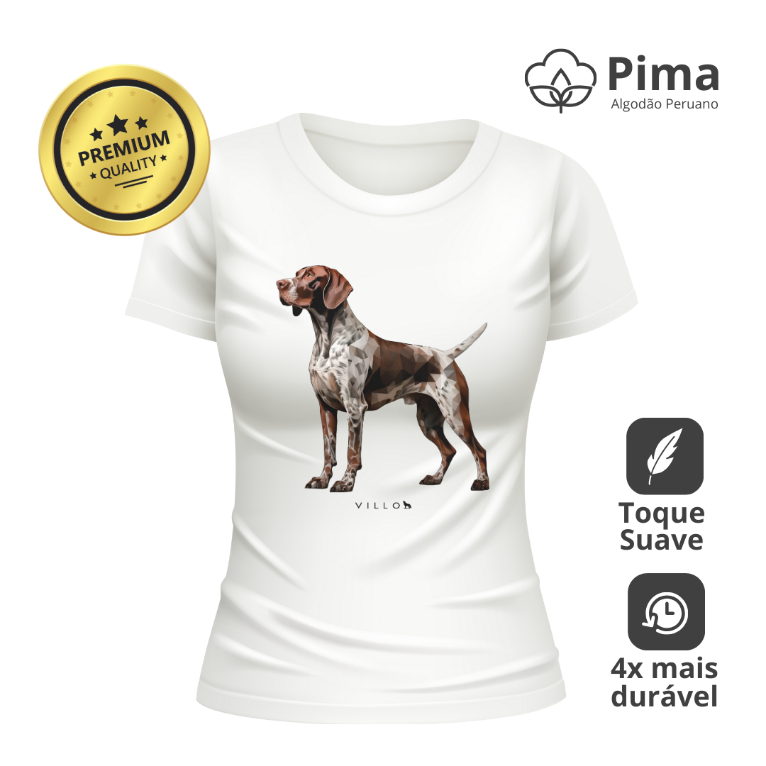 Nome do produto: Camiseta Baby Long Pima Premium Braco Alemão de pelo curto