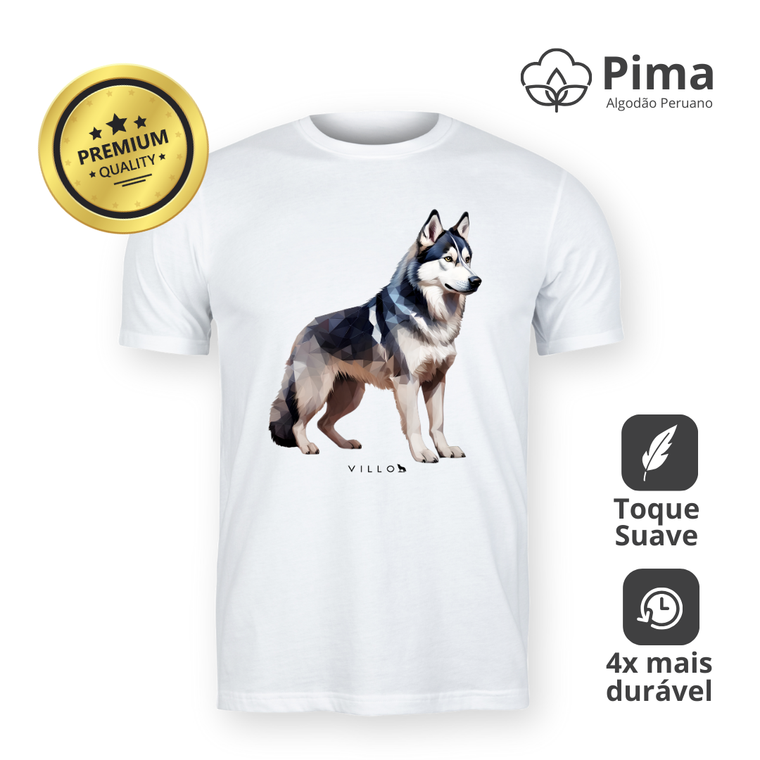 Nome do produto: Camiseta Pima Premium Husky Siberiano 