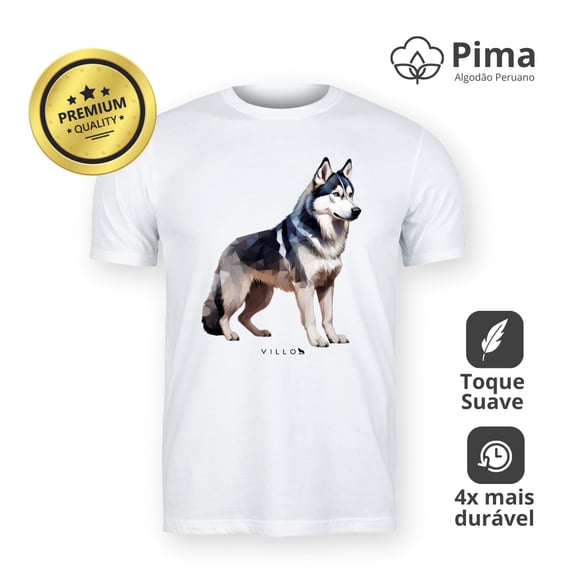 Camiseta Pima Premium Husky Siberiano 