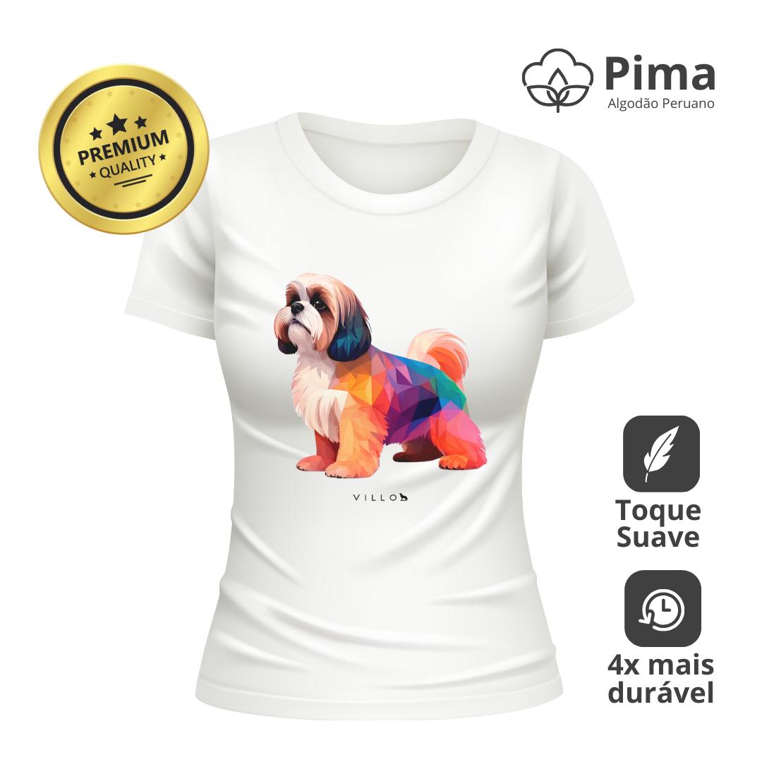 Nome do produto: Camiseta Baby Long Pima Premium Shih Tzu