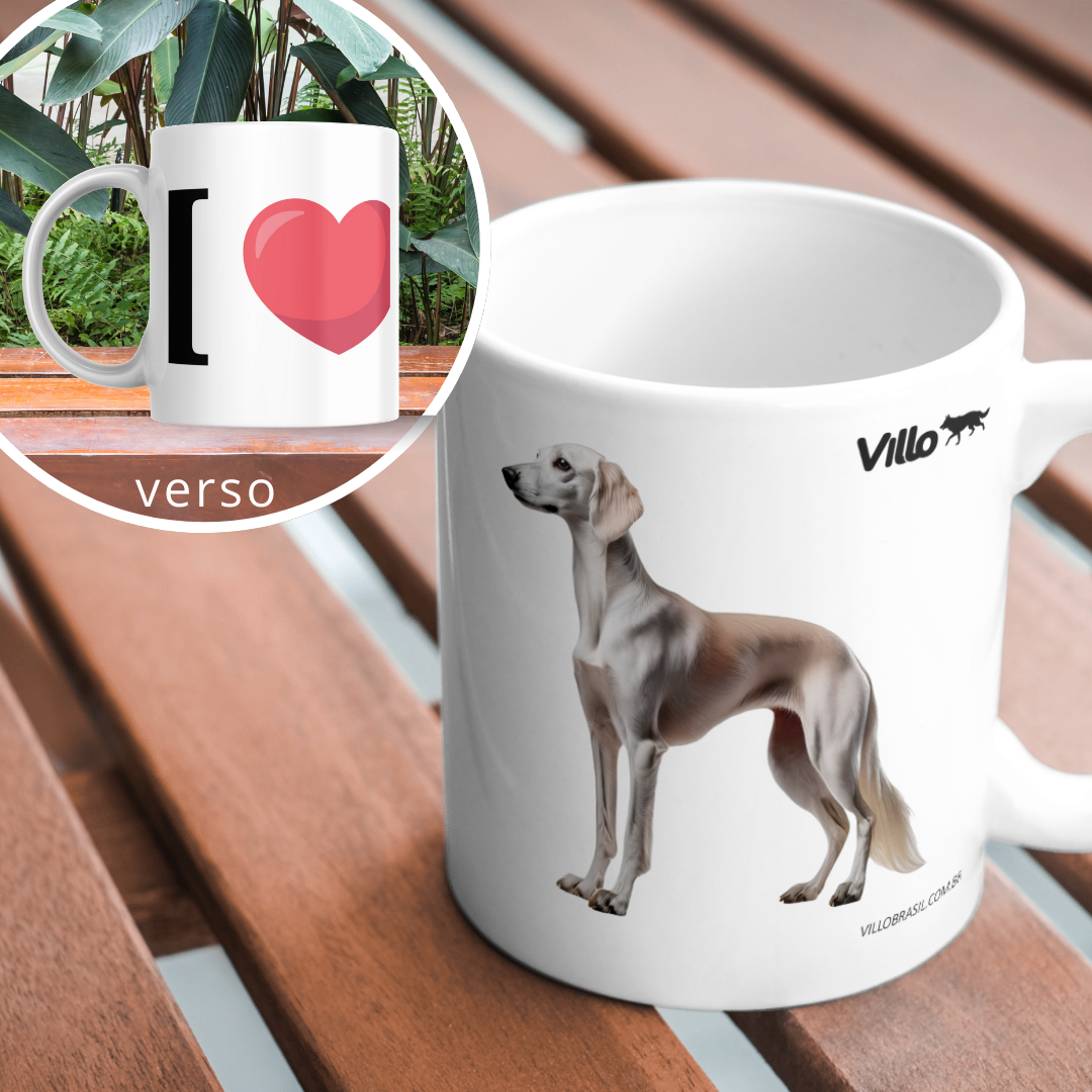 Nome do produto: Caneca Saluki pelo curto