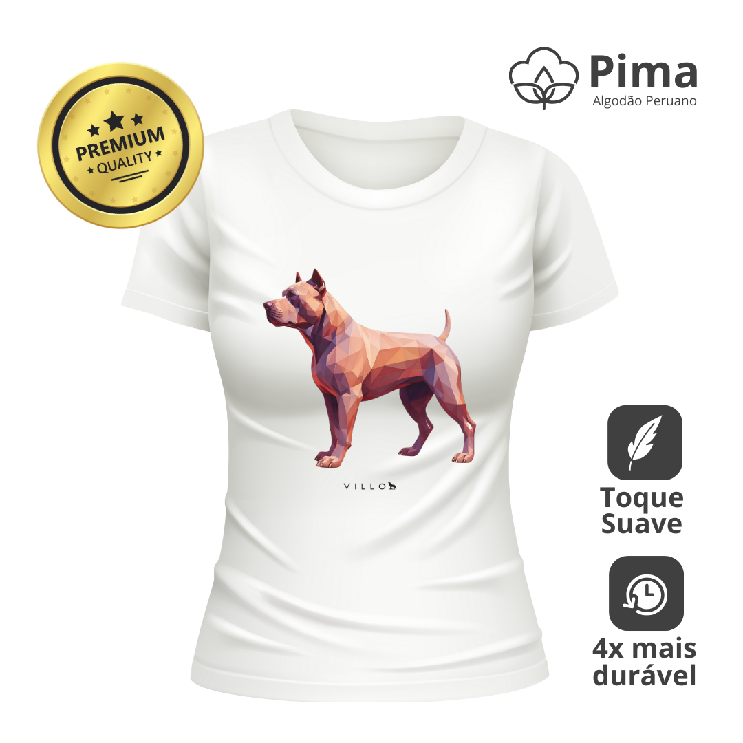 Nome do produto: Camiseta Baby Long Pima Premium Pitbull