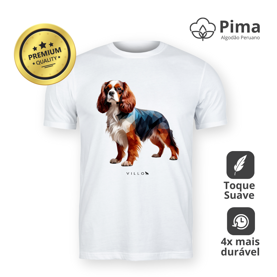 Nome do produto: Camiseta Pima Premium Cavalier King Charles Spaniel