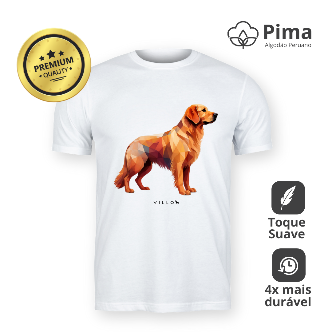 Nome do produto: Camiseta Pima Premium Golden Retriever