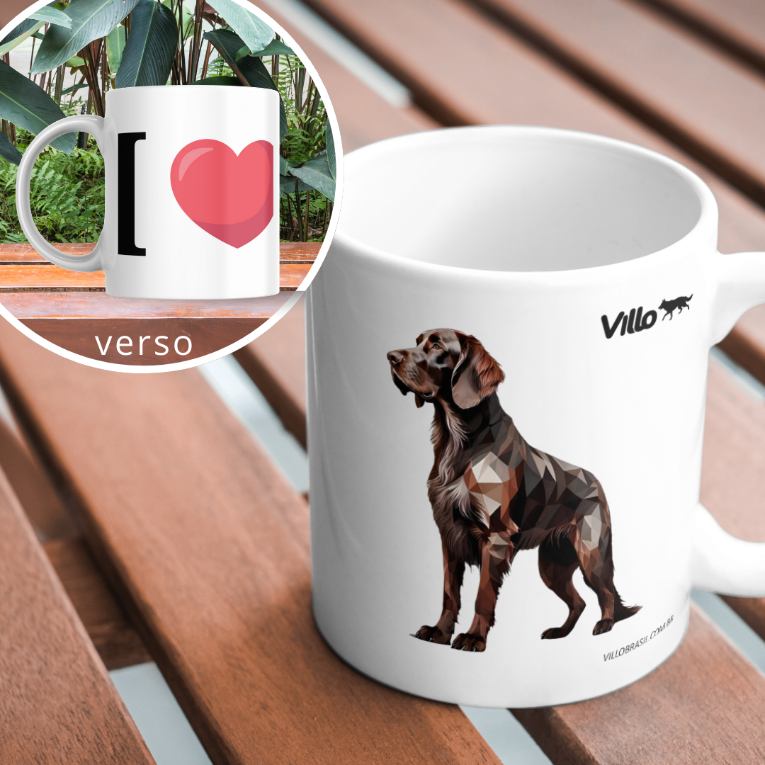 Nome do produto: Caneca Braco Alemão de pelo longo