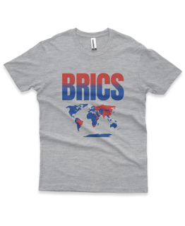 Nome do produto Camisa BRICS azul/vermelha mapa