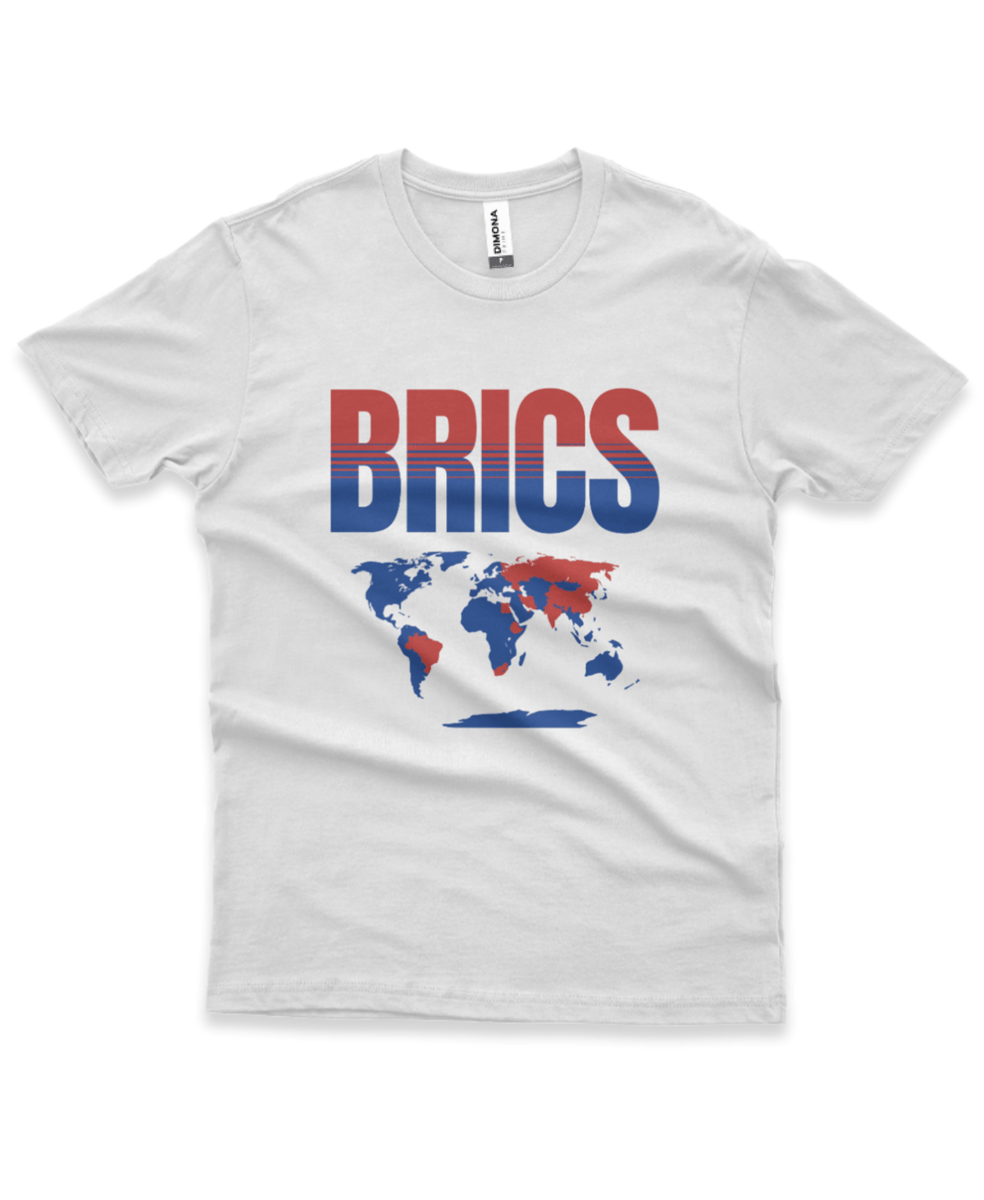 Nome do produto: Camisa BRICS azul/vermelha mapa