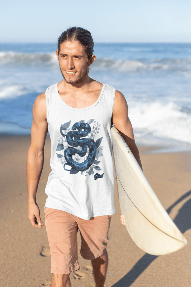 Nome do produto: REGATA SNAKE BLUE