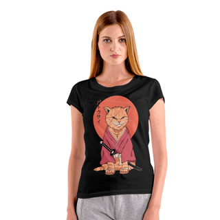 Nome do produto Camiseta baby look Gato Cultura japonesa KIMONO - BLGCJ37