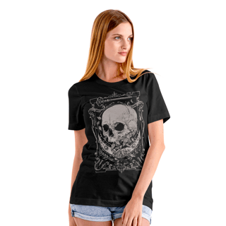 Nome do produto Camisa de caveira - Flores e ornamentos  - FO35